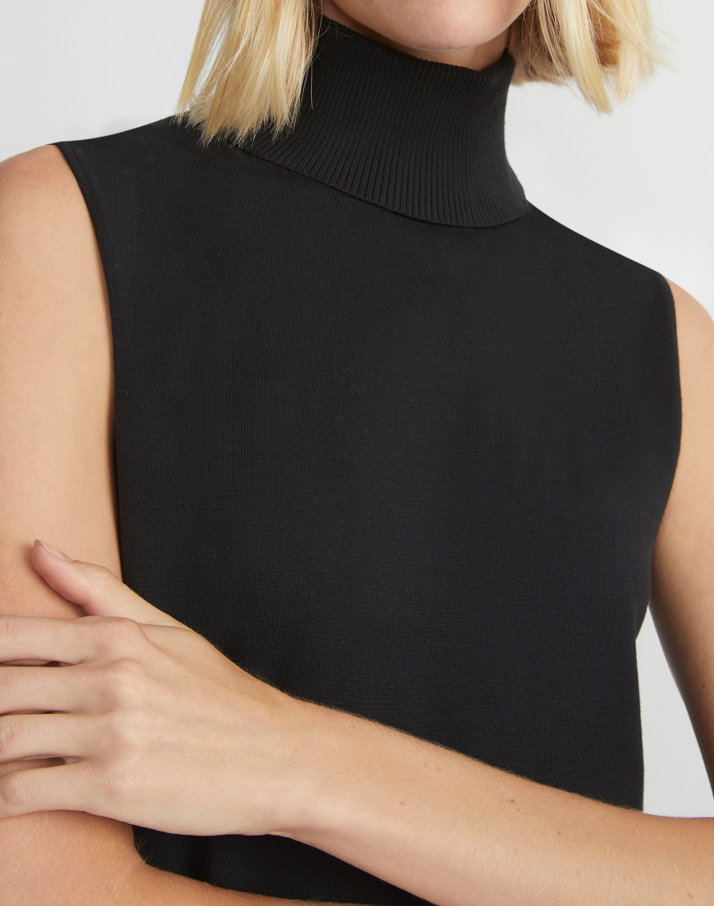 Responsible Matte Crepe Sleeveless Turtleneck