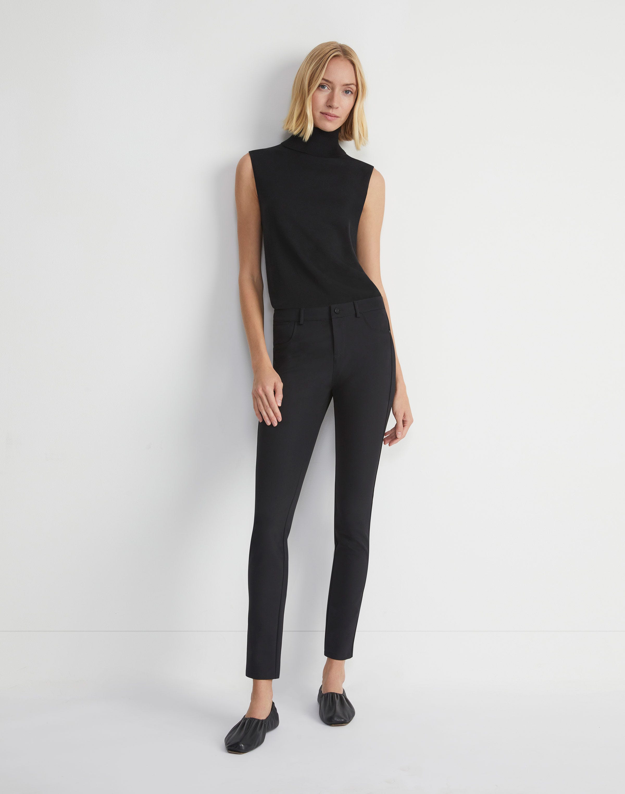 Responsible Matte Crepe Sleeveless Turtleneck