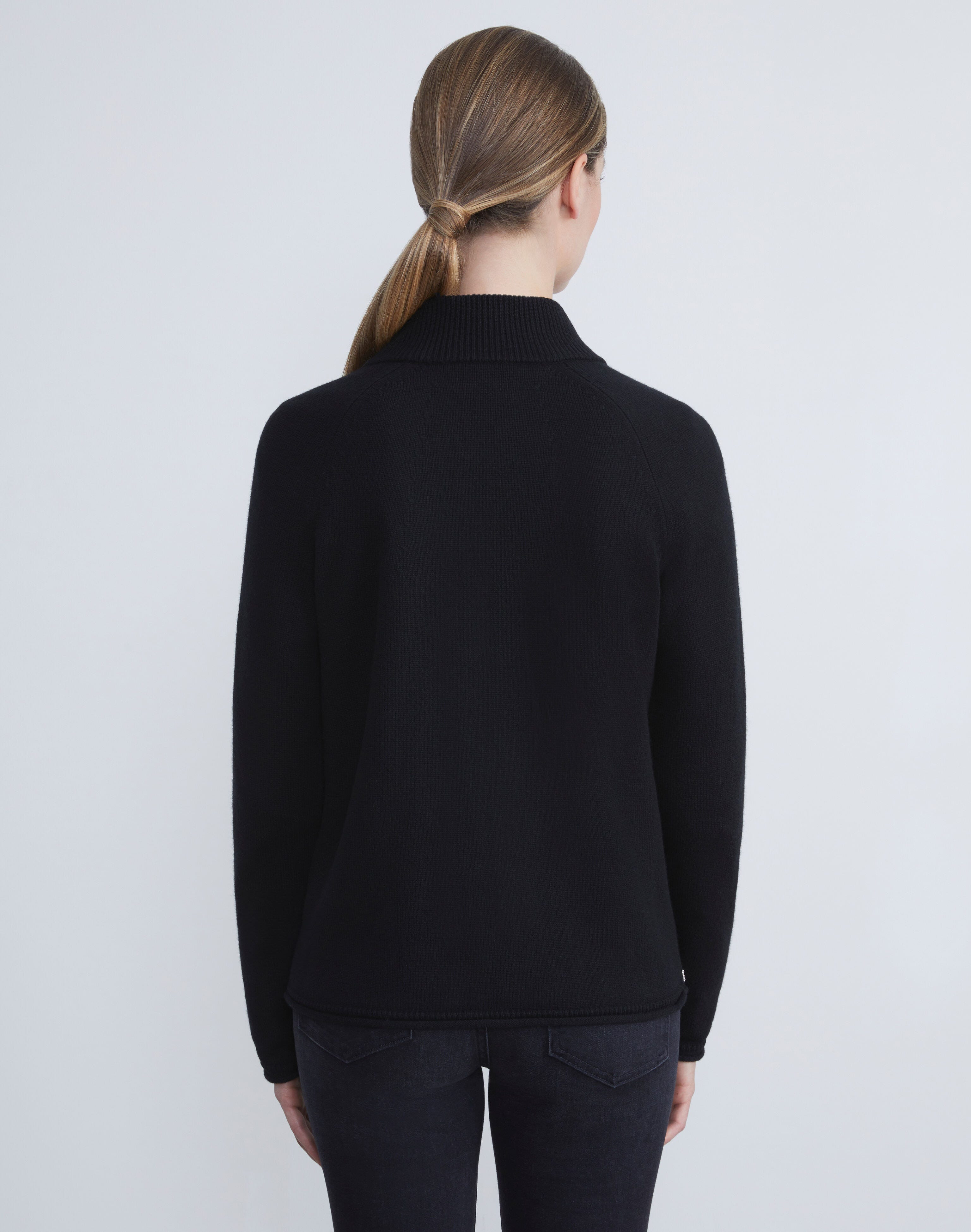 Petite Cashmere Zip Front Cardigan
