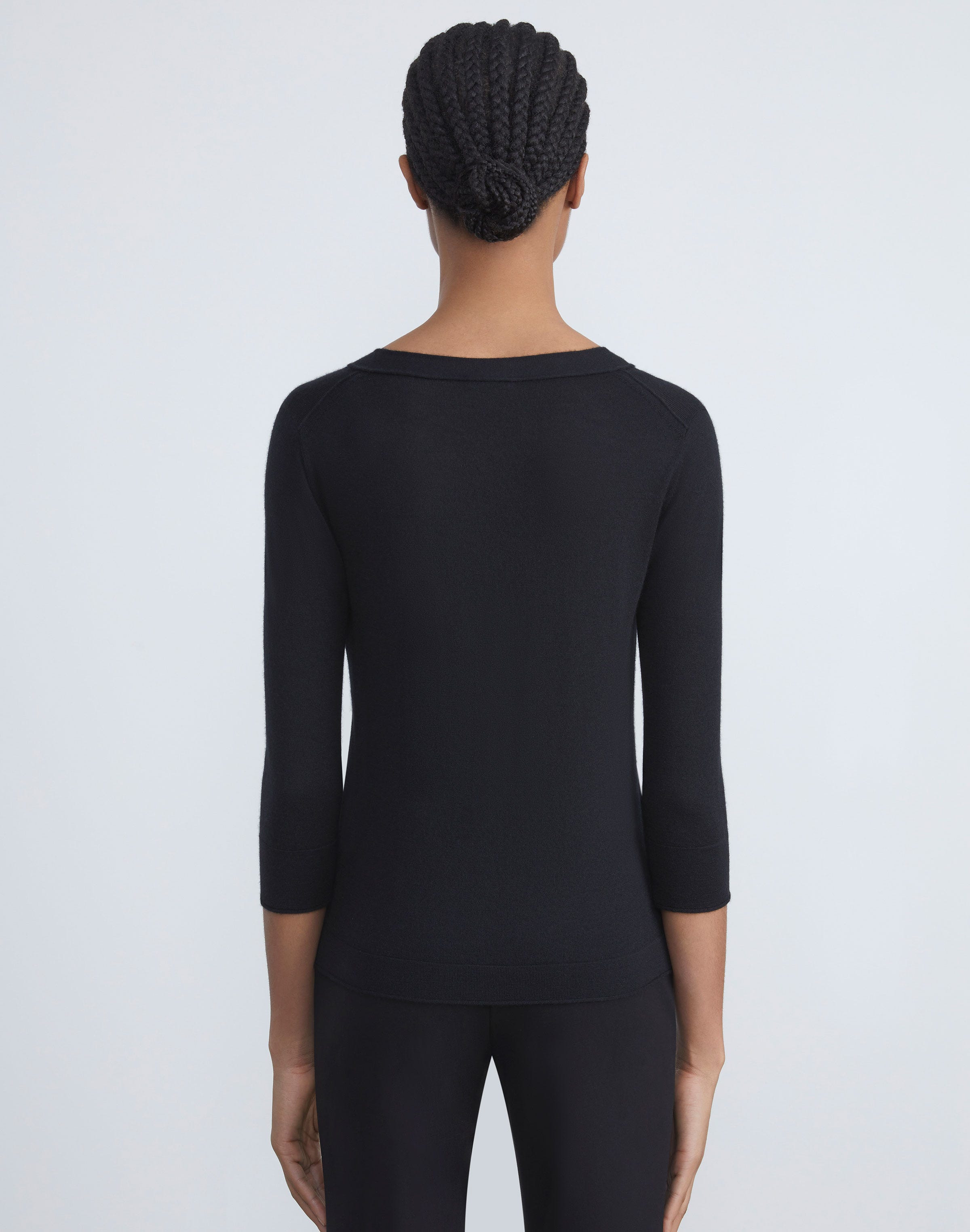 Petite Fine Gauge Cashmere V-Neck Sweater