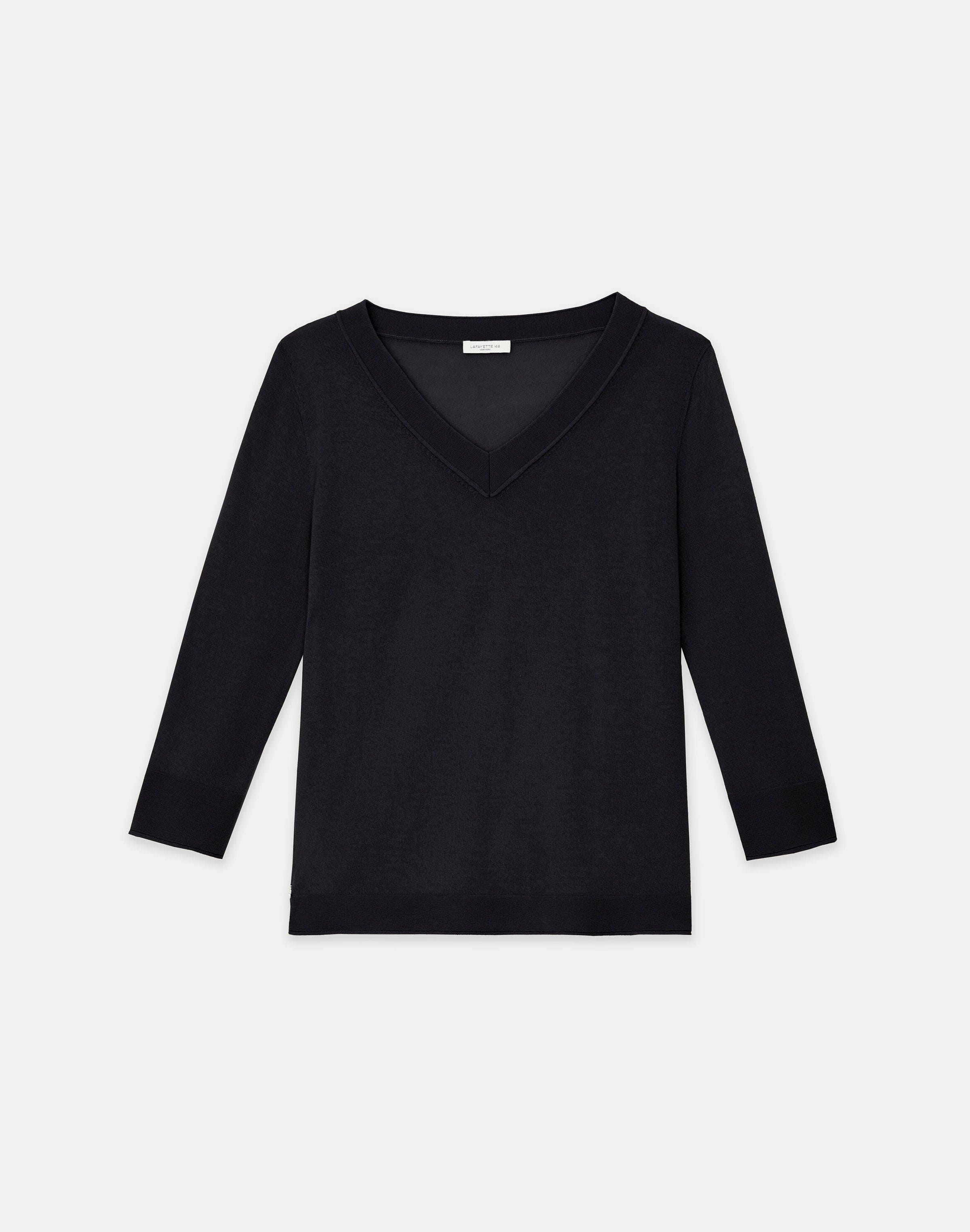 Petite Fine Gauge Cashmere V-Neck Sweater