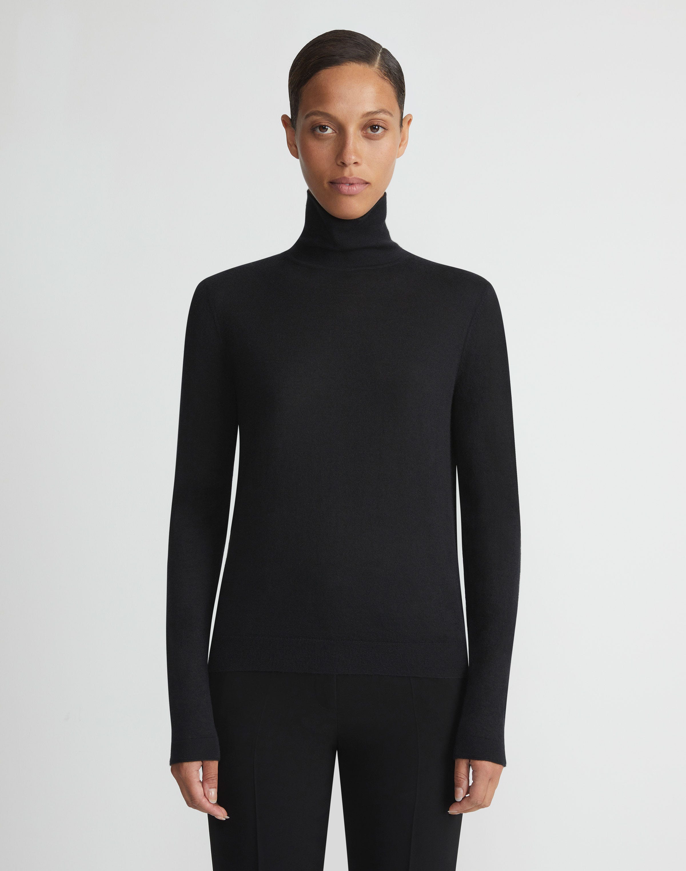 Fine Gauge Cashmere Stand Collar Sweater