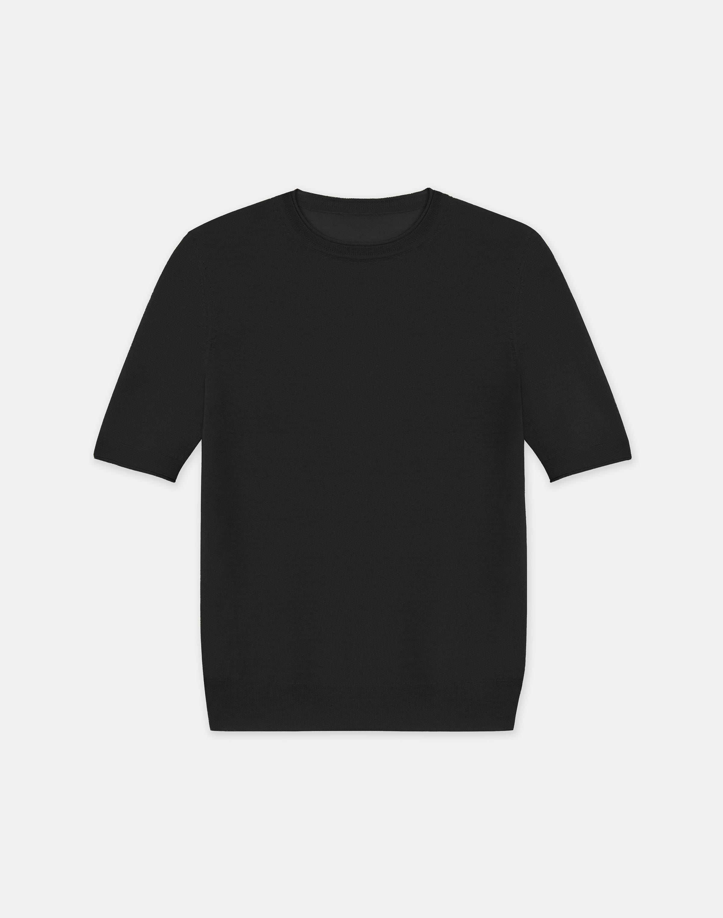 Fine Gauge Cashmere Crewneck Short Sleeve Sweater
