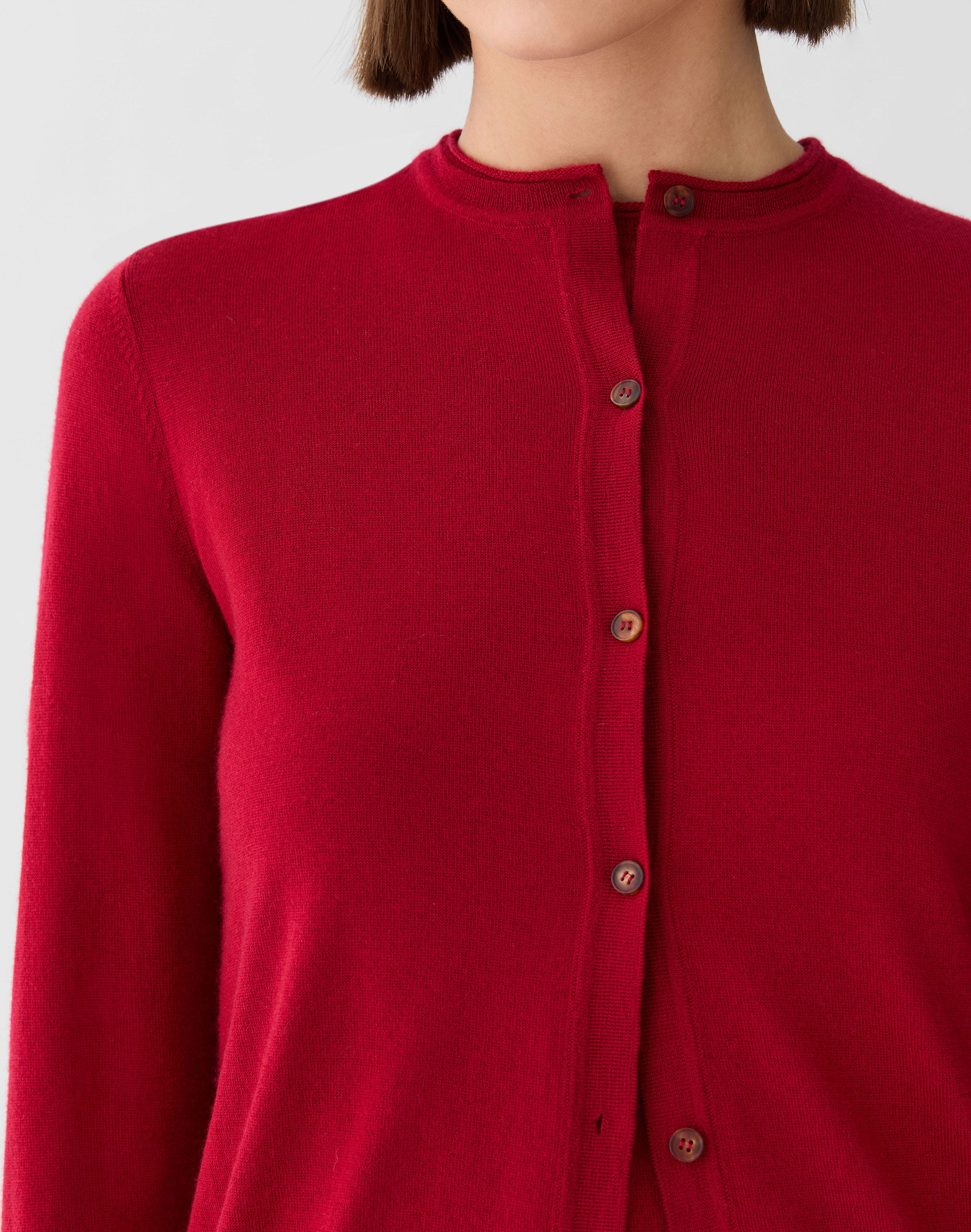 Plus-Size Fine Gauge Cashmere Cardigan