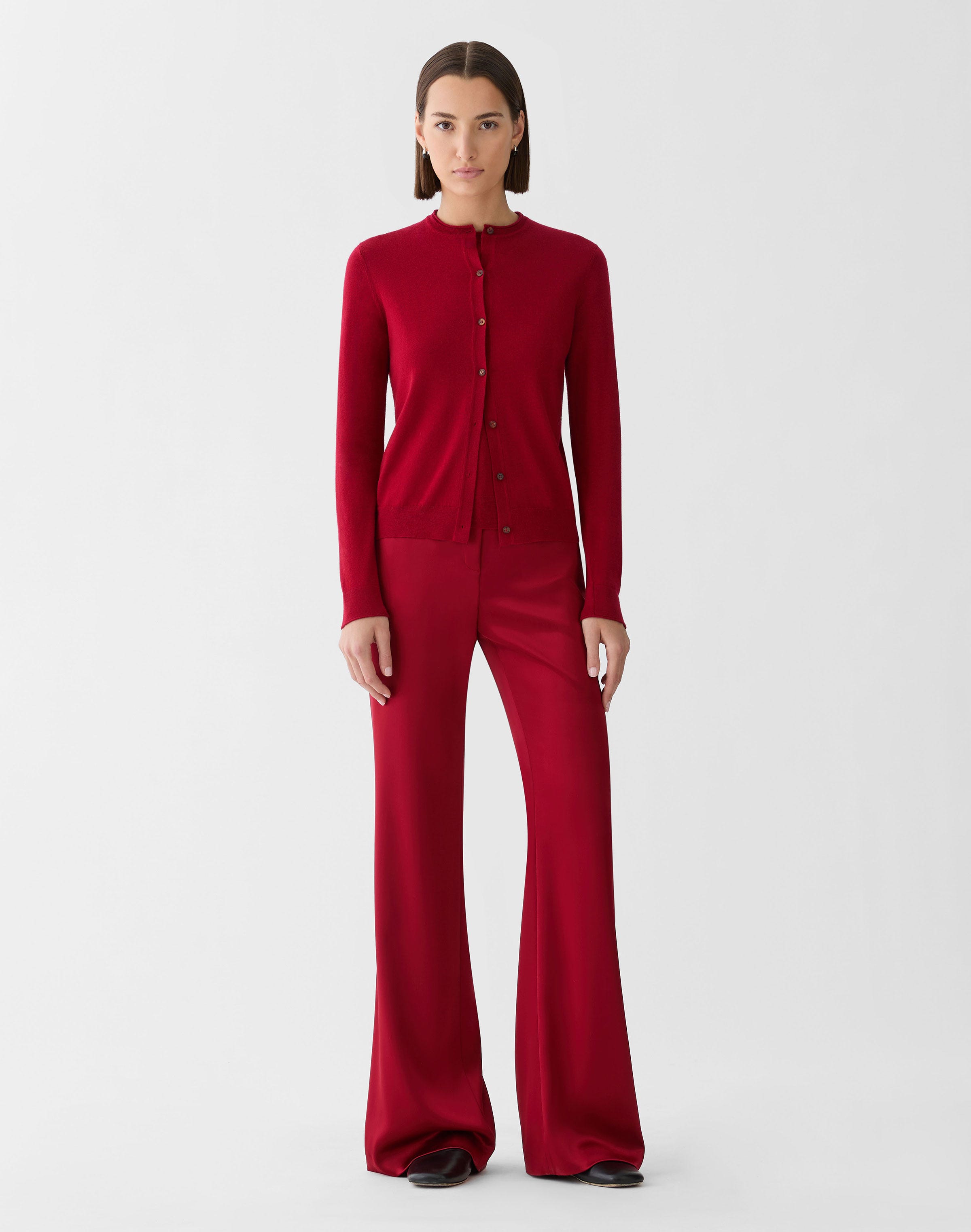 Plus-Size Fine Gauge Cashmere Cardigan