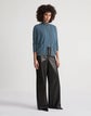 Petite Cashmere Floating Leaves Jacquard Mockneck Sweater