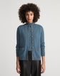 Petite Cashmere Floating Leaves Jacquard Pocket Cardigan