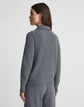 Responsible Wool-Cashmere Ribbed Stand Collar Zip Front Cardigan