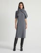 Petite Responsible Wool-Cashmere Ribbed Stand Collar Dress