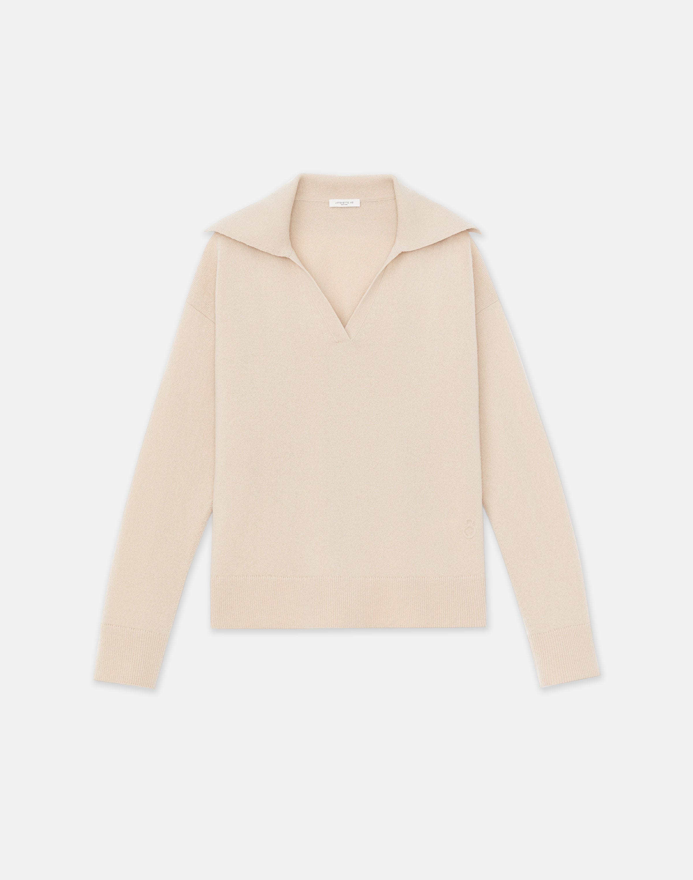 Plus-Size Responsible Wool-Cashmere Split Collar Sweater