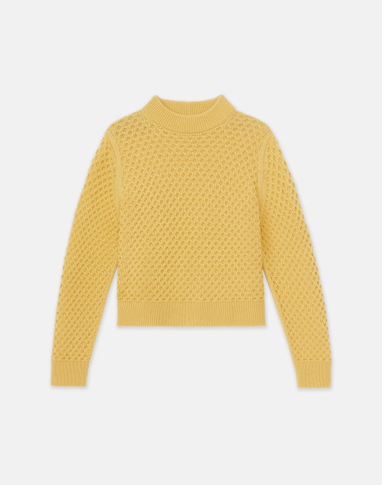 Responsible Wool-Cashmere Textured Stitch Drop Shoulder Sweater