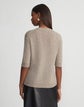 Metallic Flecked Lace Stitch Crewneck Sweater