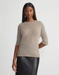 Metallic Flecked Lace Stitch Crewneck Sweater