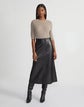 Metallic Flecked Lace Stitch Crewneck Sweater