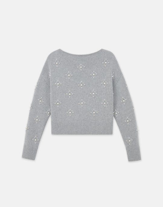 Baroque Hand-Beaded Merino Wool-Cashmere Sweater