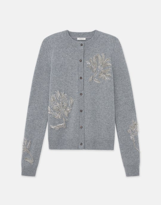 Baroque Hand-Beaded Cashmere Cardigan