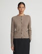 Petite Metallic Flecked Double Knit Button Cardigan