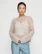 Sustainable Linen-Silk Chainette Open Knit Oversized Sweater