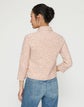 Printed Tubular Yarn Knit Zip Jacket