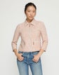 Printed Tubular Yarn Knit Zip Jacket