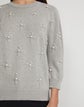 Hand-Beaded Cotton-Silk Tape Sweater