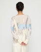 Sketchbook Print Finespun Voile & Cotton Crepe Yarn Intarsia Sweater
