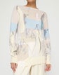 Sketchbook Print Finespun Voile & Cotton Crepe Yarn Intarsia Sweater