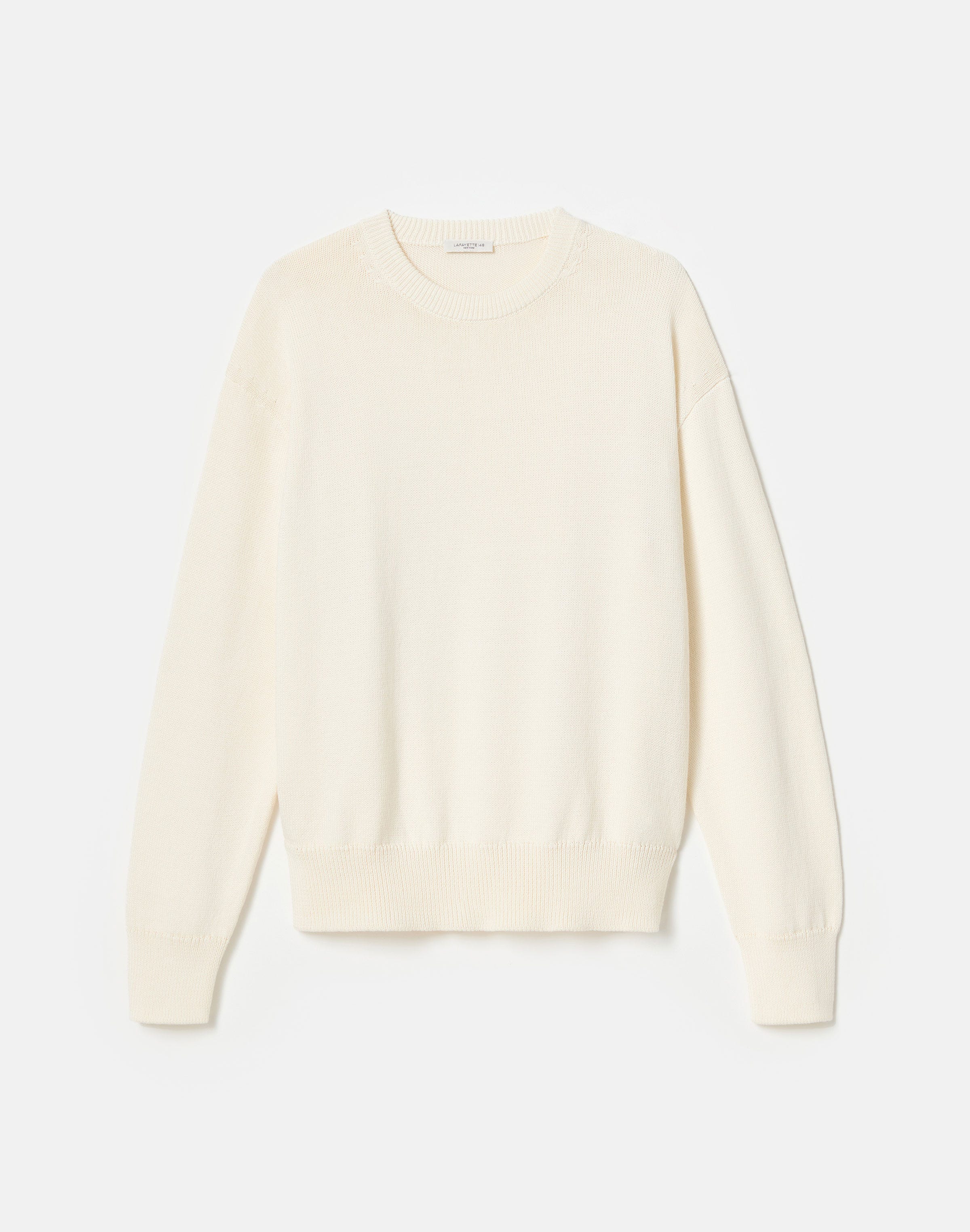 Petite Cotton-Silk Tape Crewneck Sweater