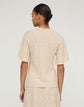 Jacquard Flutter Sleeve Knit Top