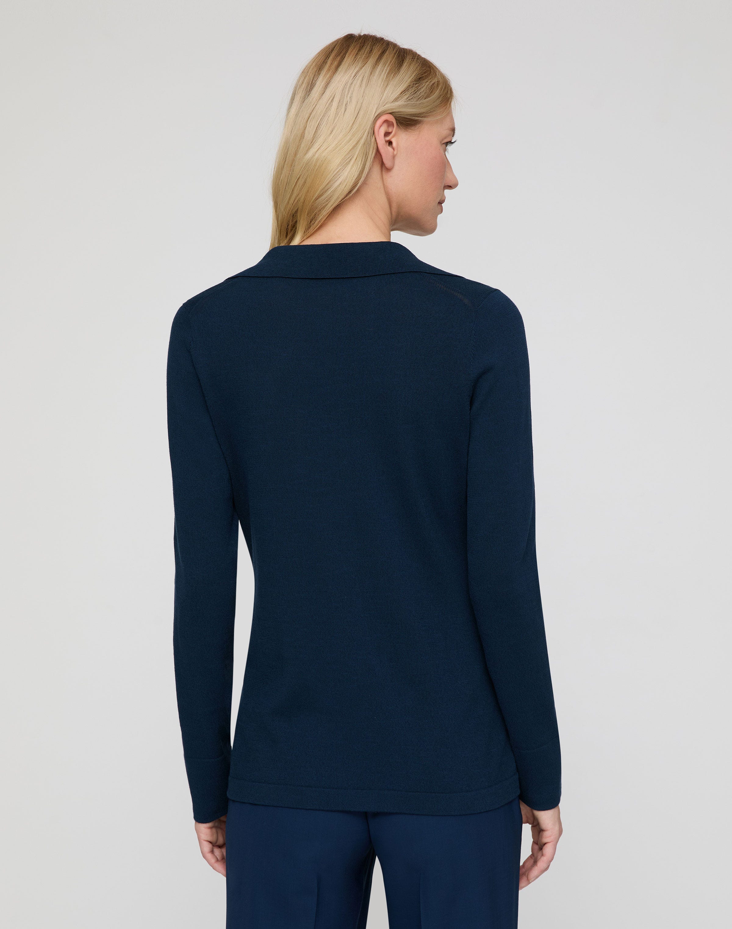 Fine Cotton-Silk Slim Polo Cardigan