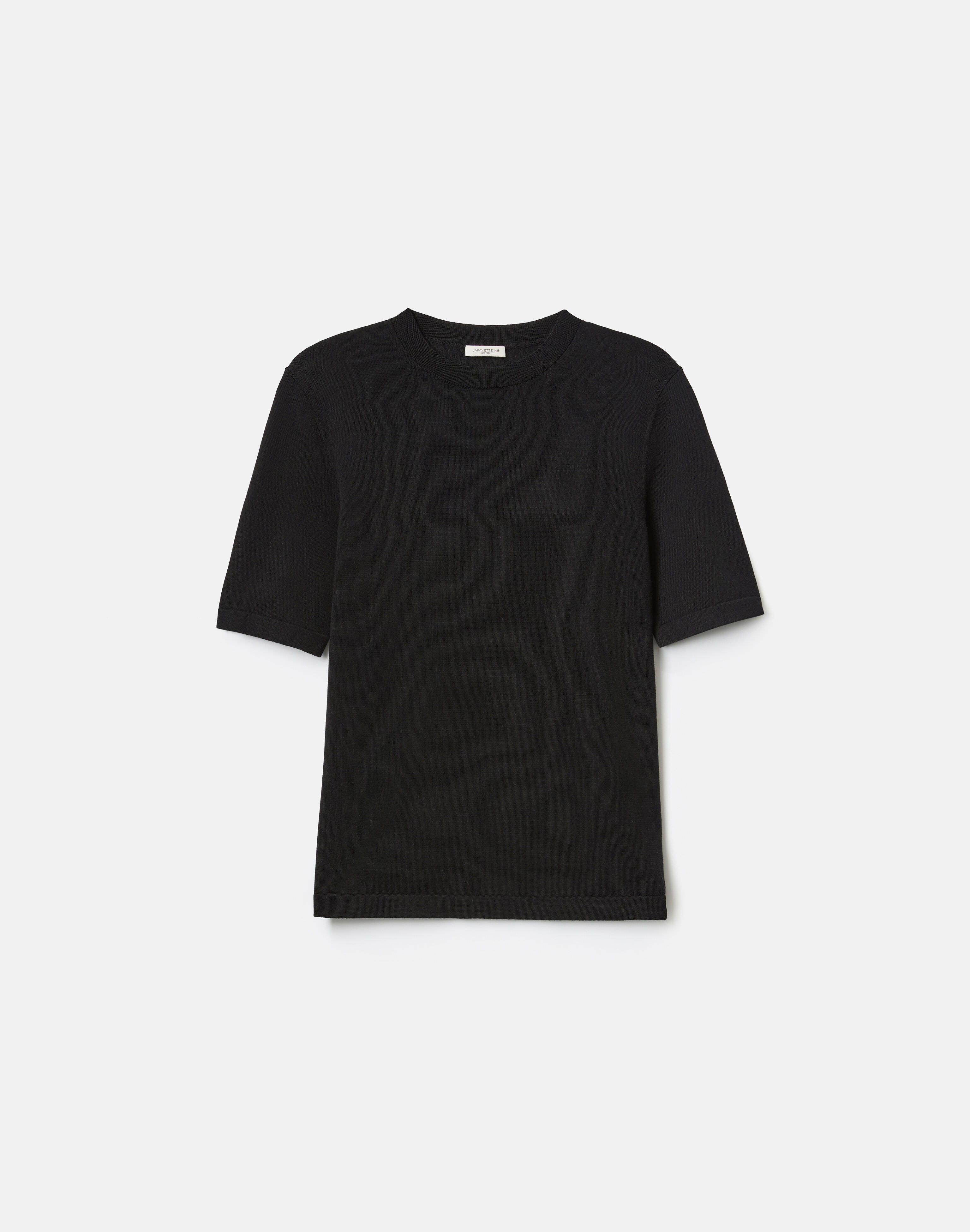 Petite Fine Cotton-Silk Knit T-Shirt