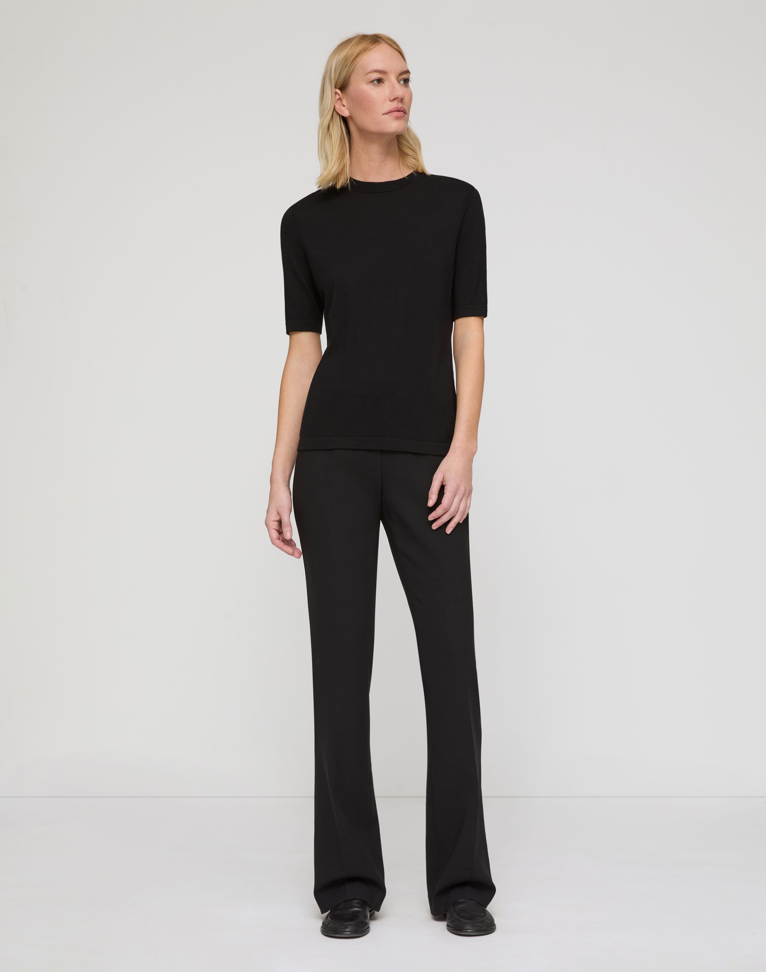 Petite Fine Cotton-Silk Knit T-Shirt