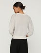 Cotton-Sequin Silk V-Neck Sweater