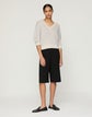 Cotton-Sequin Silk V-Neck Sweater
