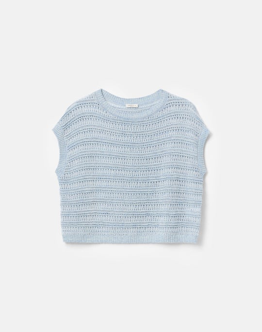 Linen-Silk Lace Stitch Shell