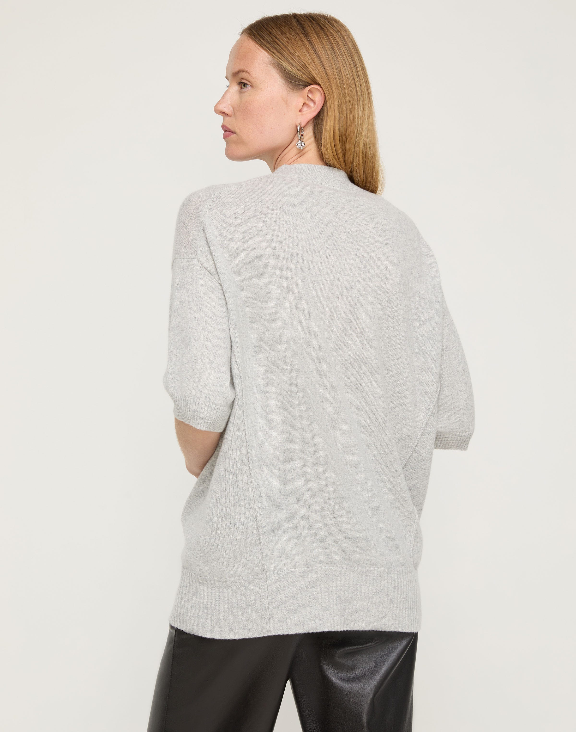 Cashmere Short Sleeve Oversized Sweater