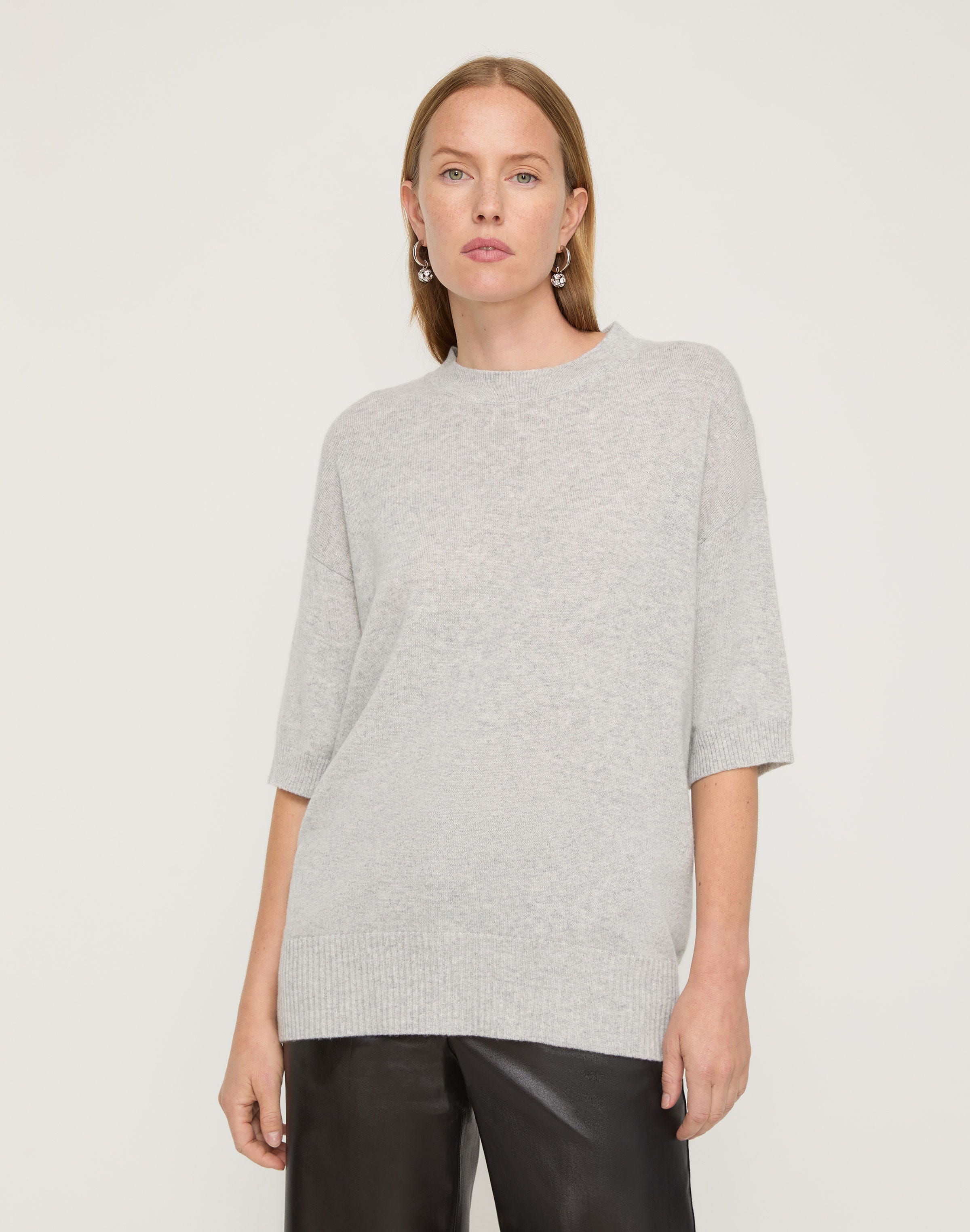 Cashmere Short Sleeve Oversized Sweater