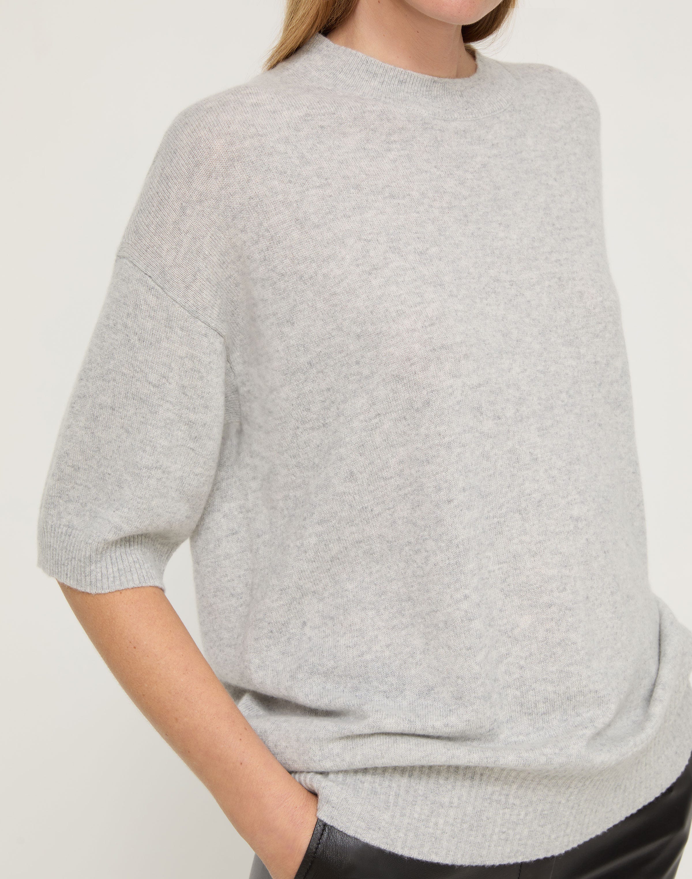 Cashmere Short Sleeve Oversized Sweater