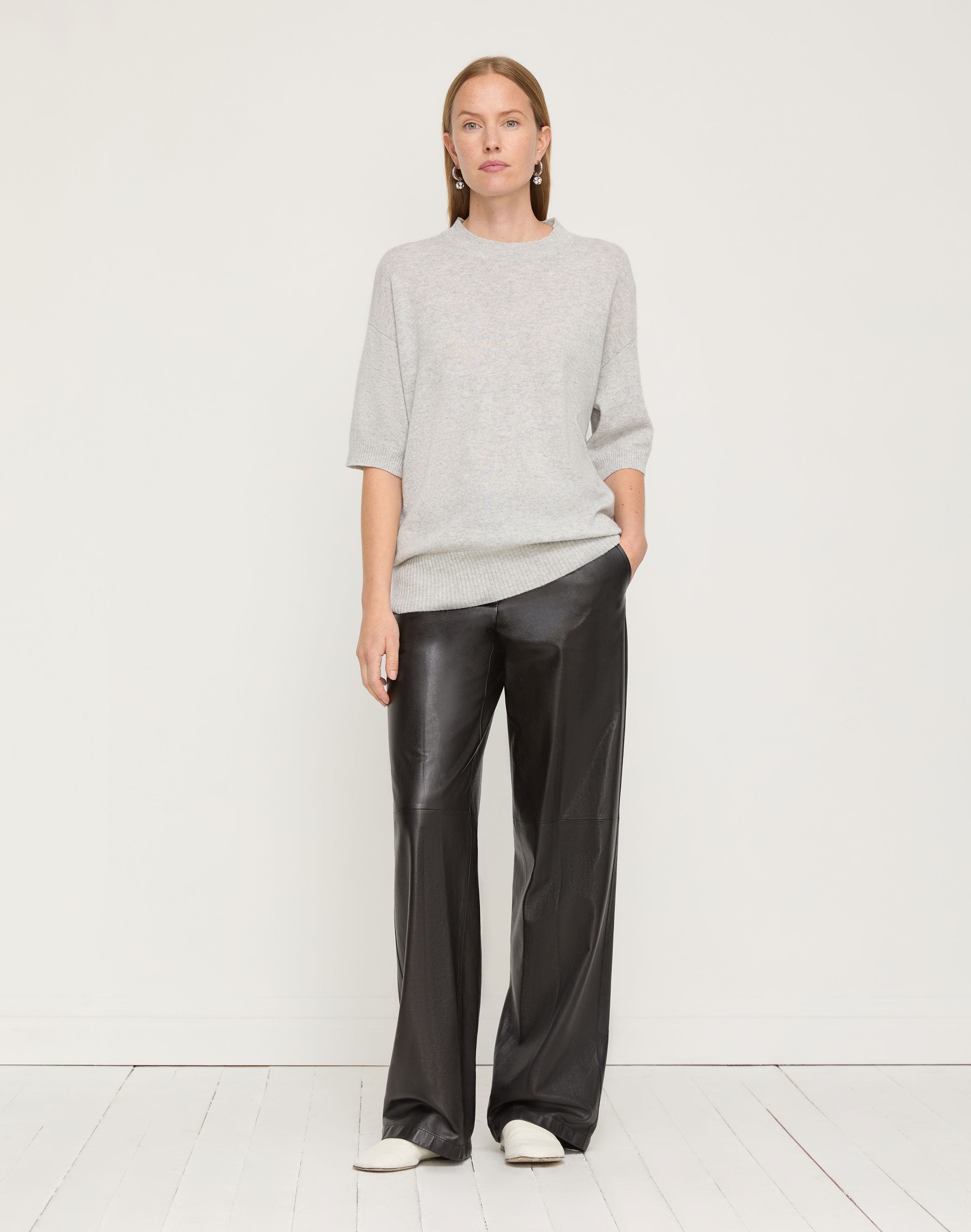 Cashmere Short Sleeve Oversized Sweater