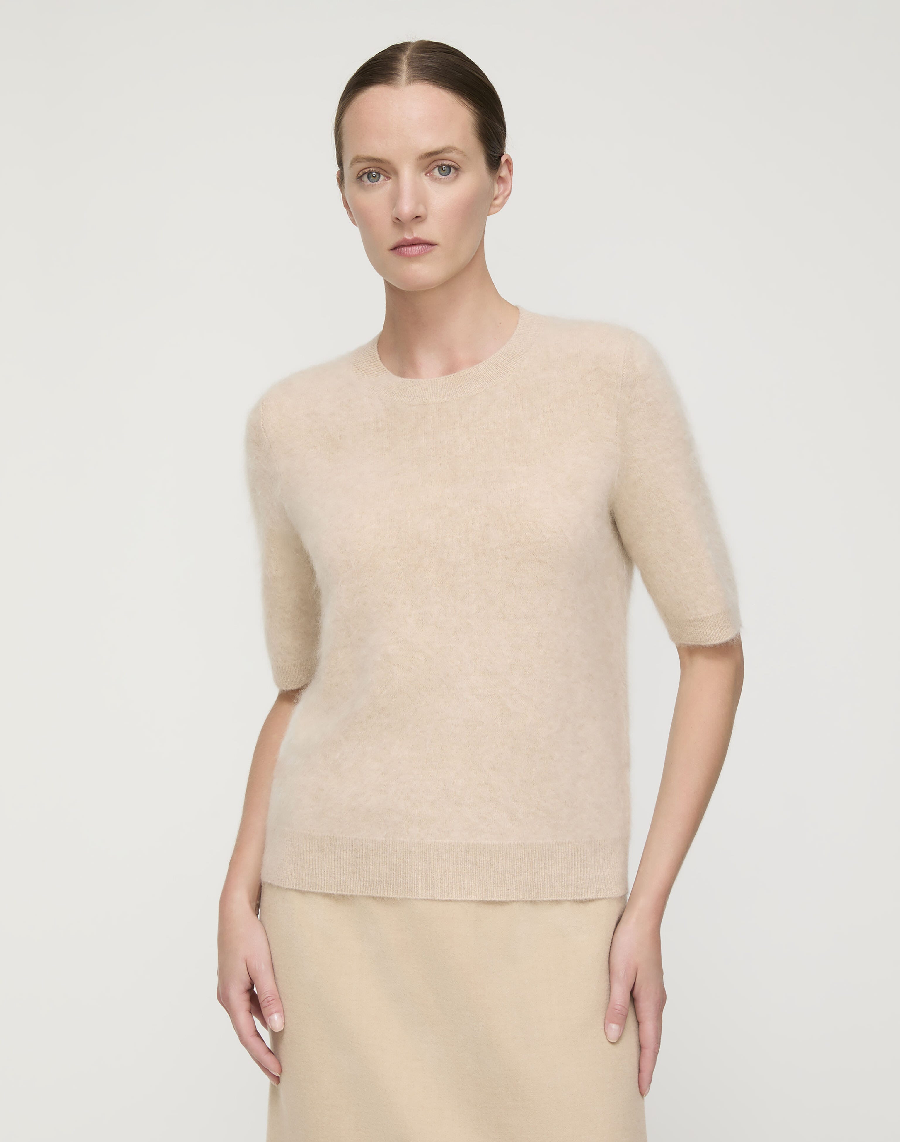 Brushed Cashmere Crewneck Sweater