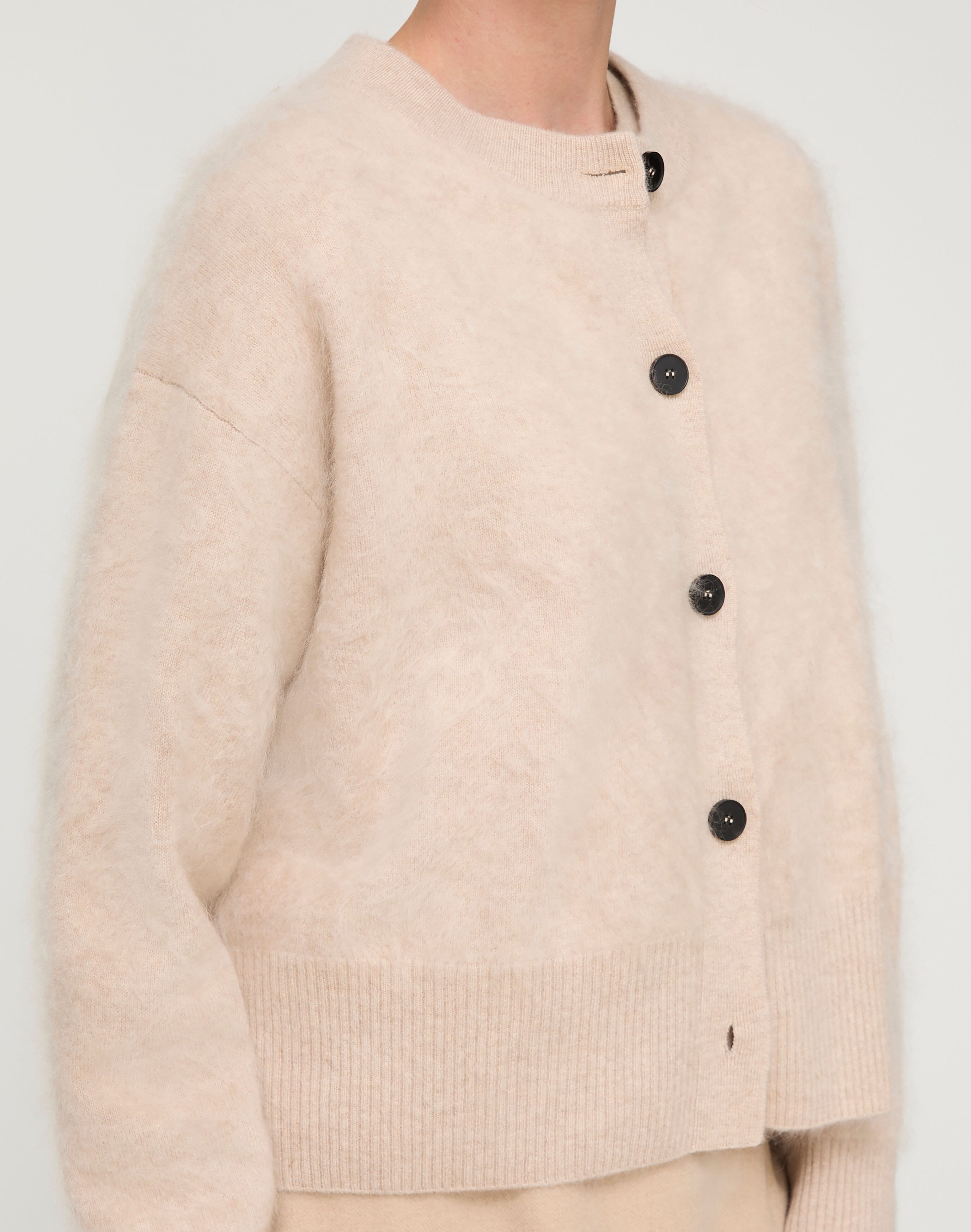 Brushed Cashmere Button Front Cardigan