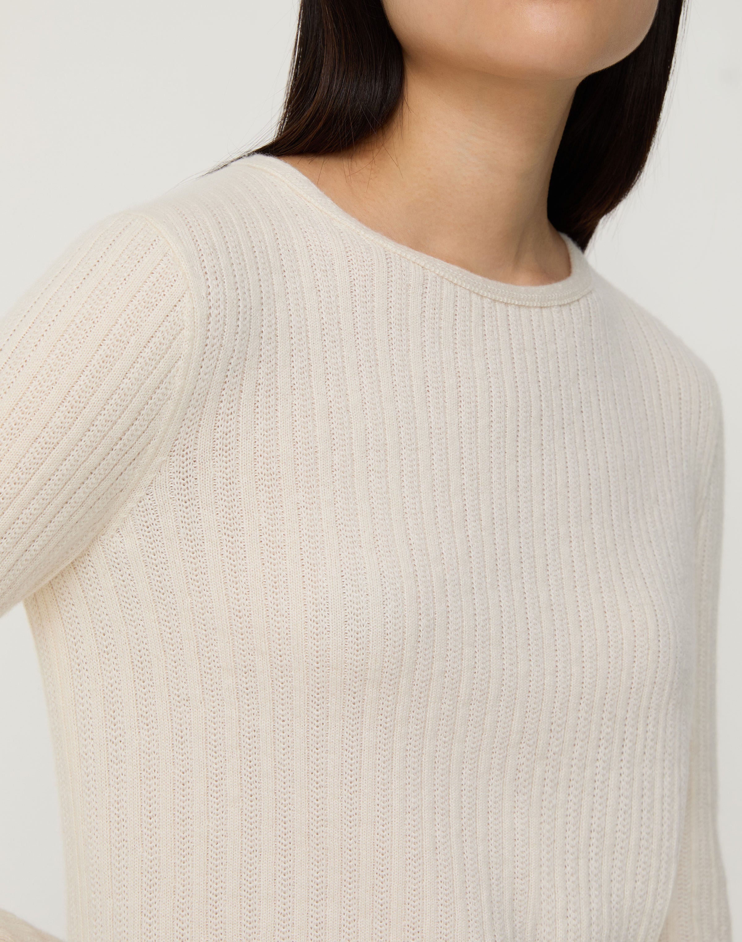 Cashmere & Finespun Voile Crewneck Sweater