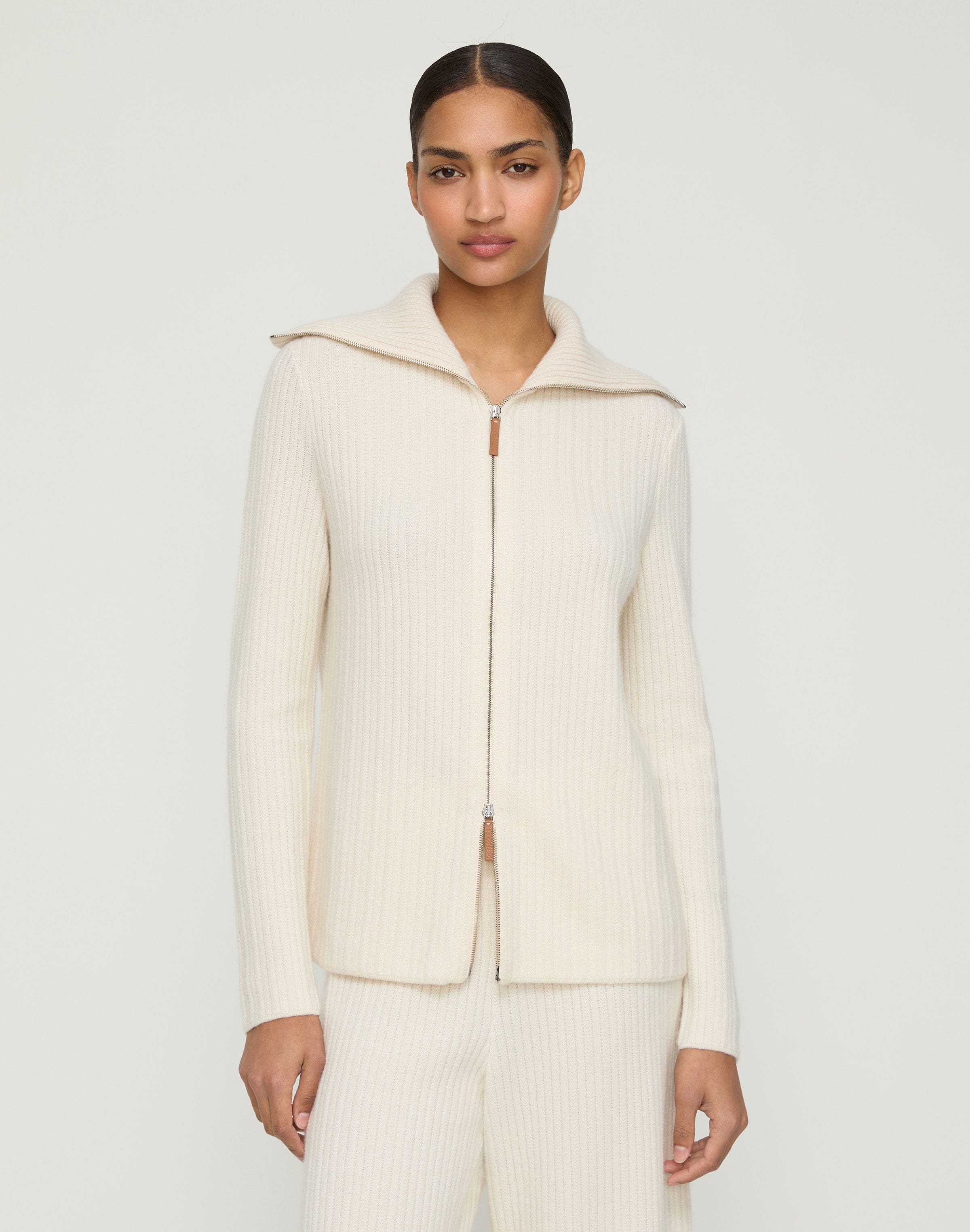 Cashmere & Finespun Voile Collared Cardigan