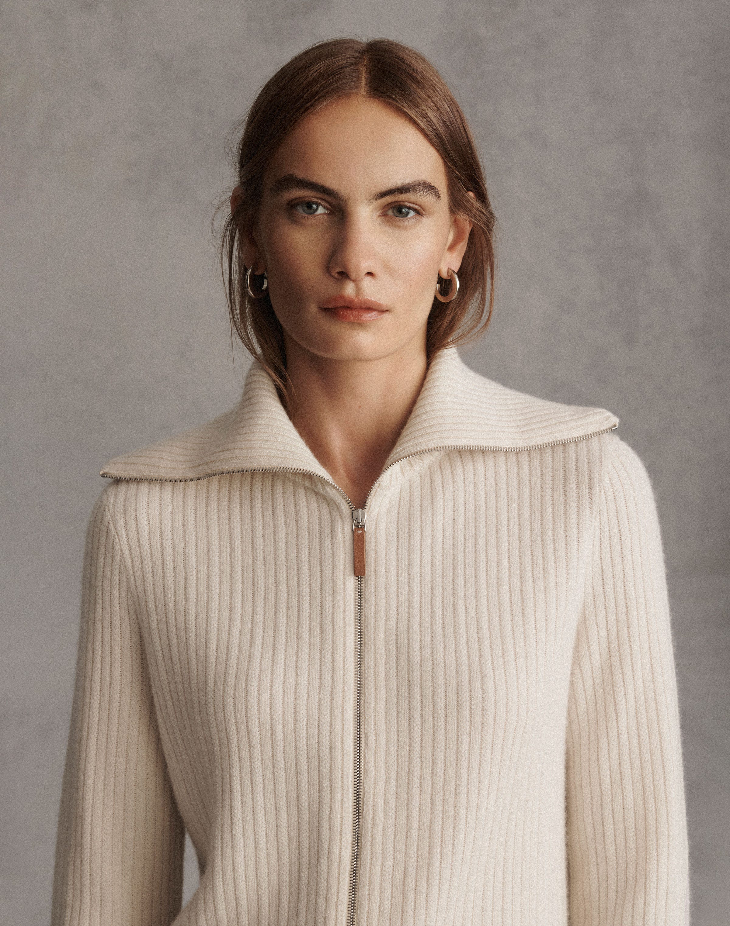 Cashmere & Finespun Voile Collared Cardigan