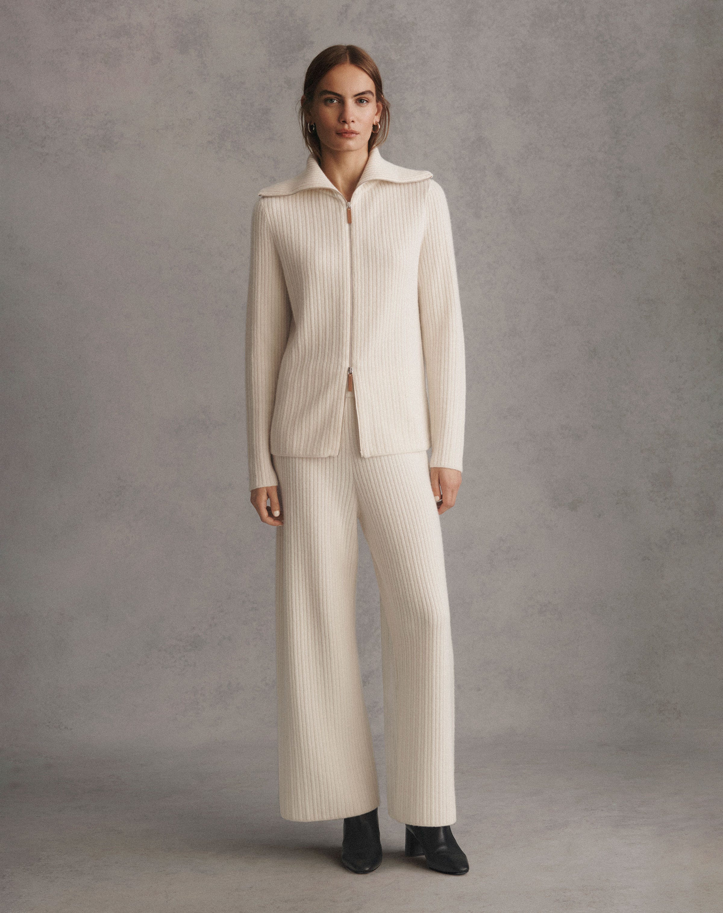 Cashmere & Finespun Voile Collared Cardigan
