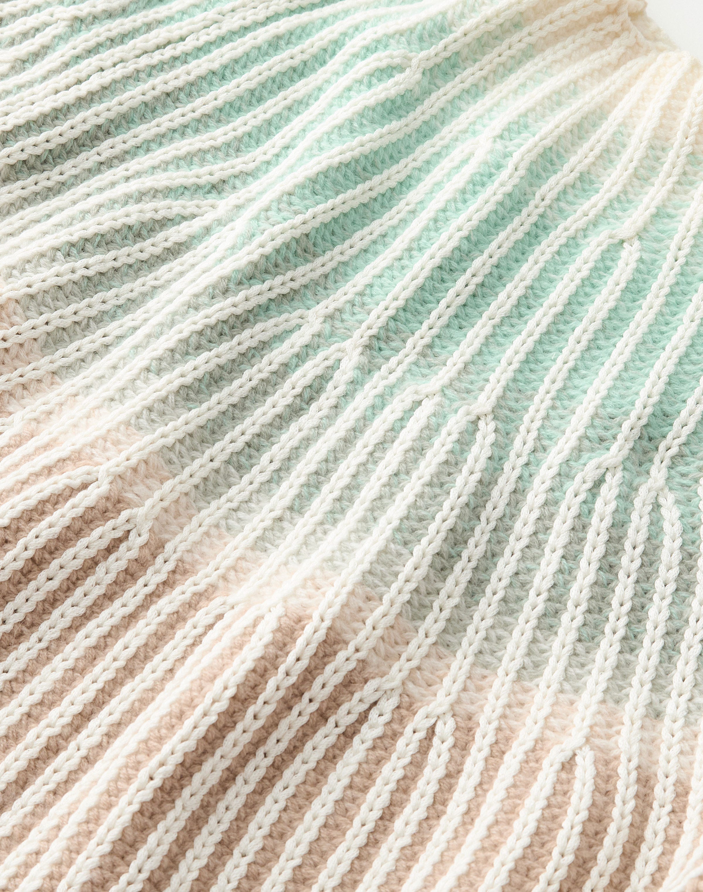 Wool-Cashmere & Cotton Ribbed Fair Isle Sweater