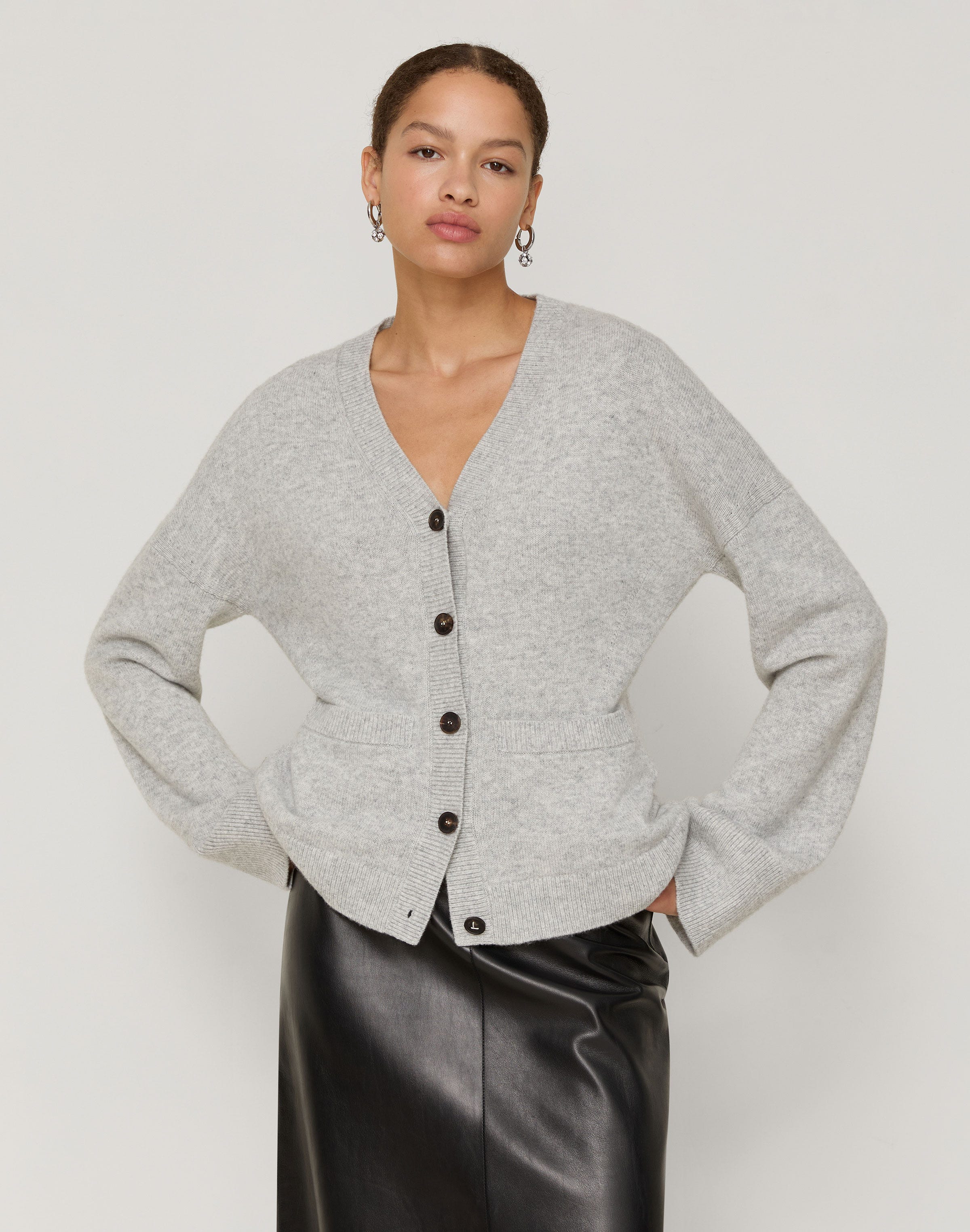 Wool-Cashmere V-Neck Cardigan