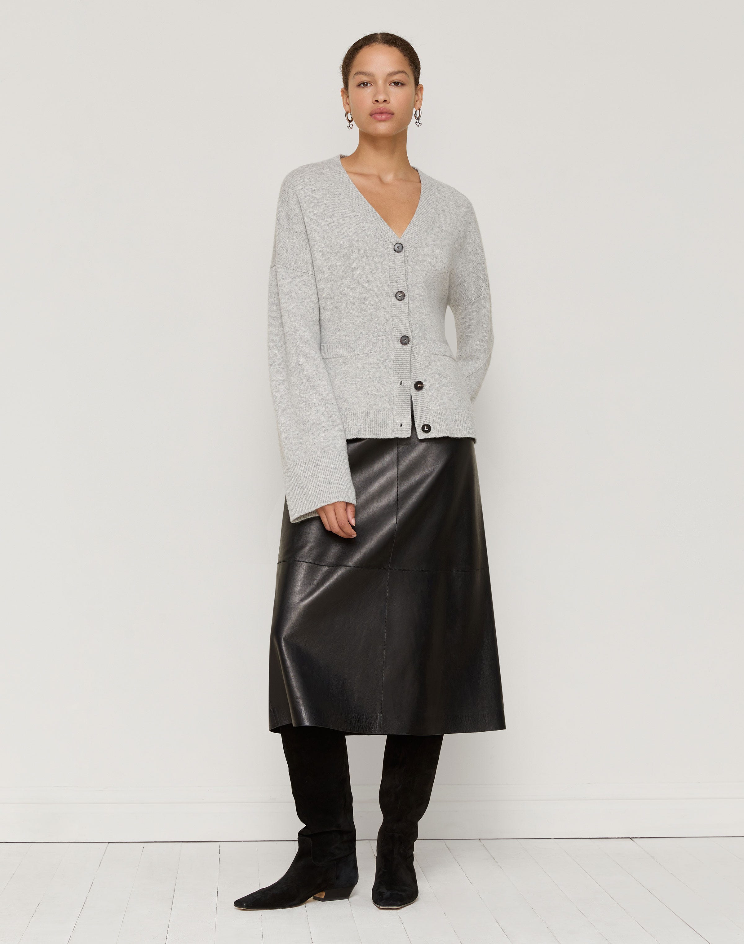 Wool-Cashmere V-Neck Cardigan
