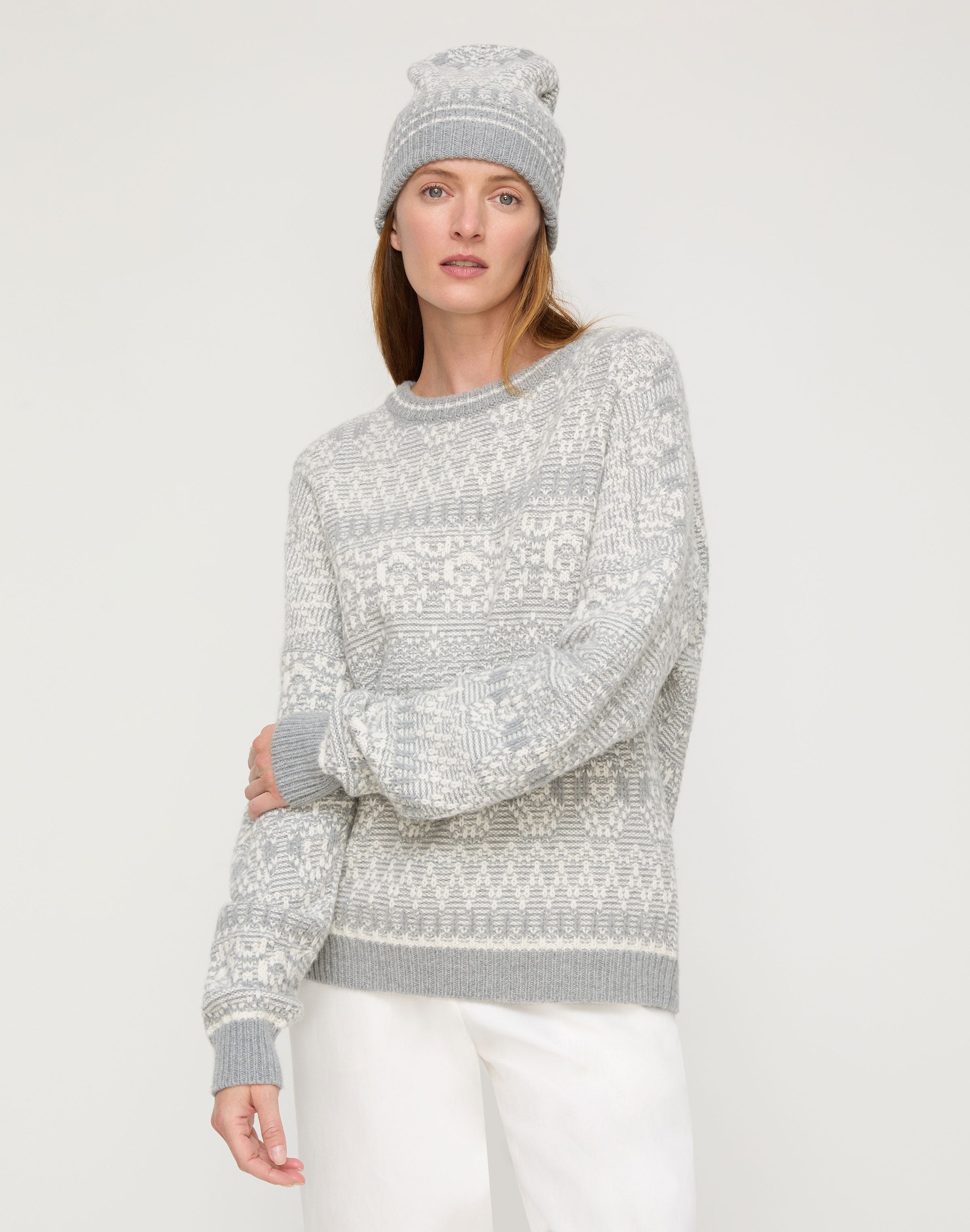 Merino Wool-Cashmere Fair Isle Sweater