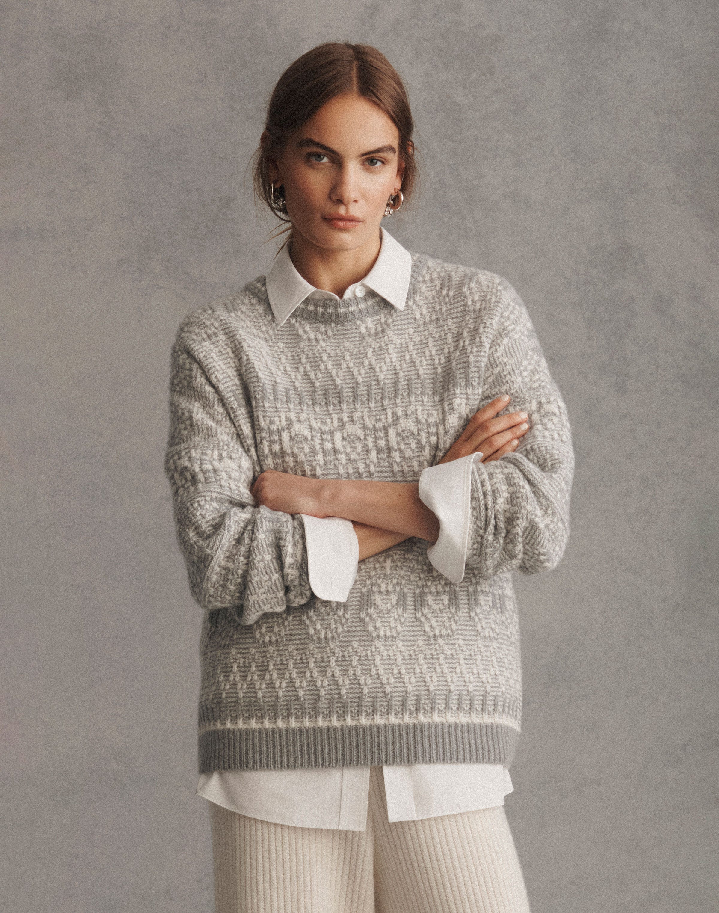 Merino Wool-Cashmere Fair Isle Sweater